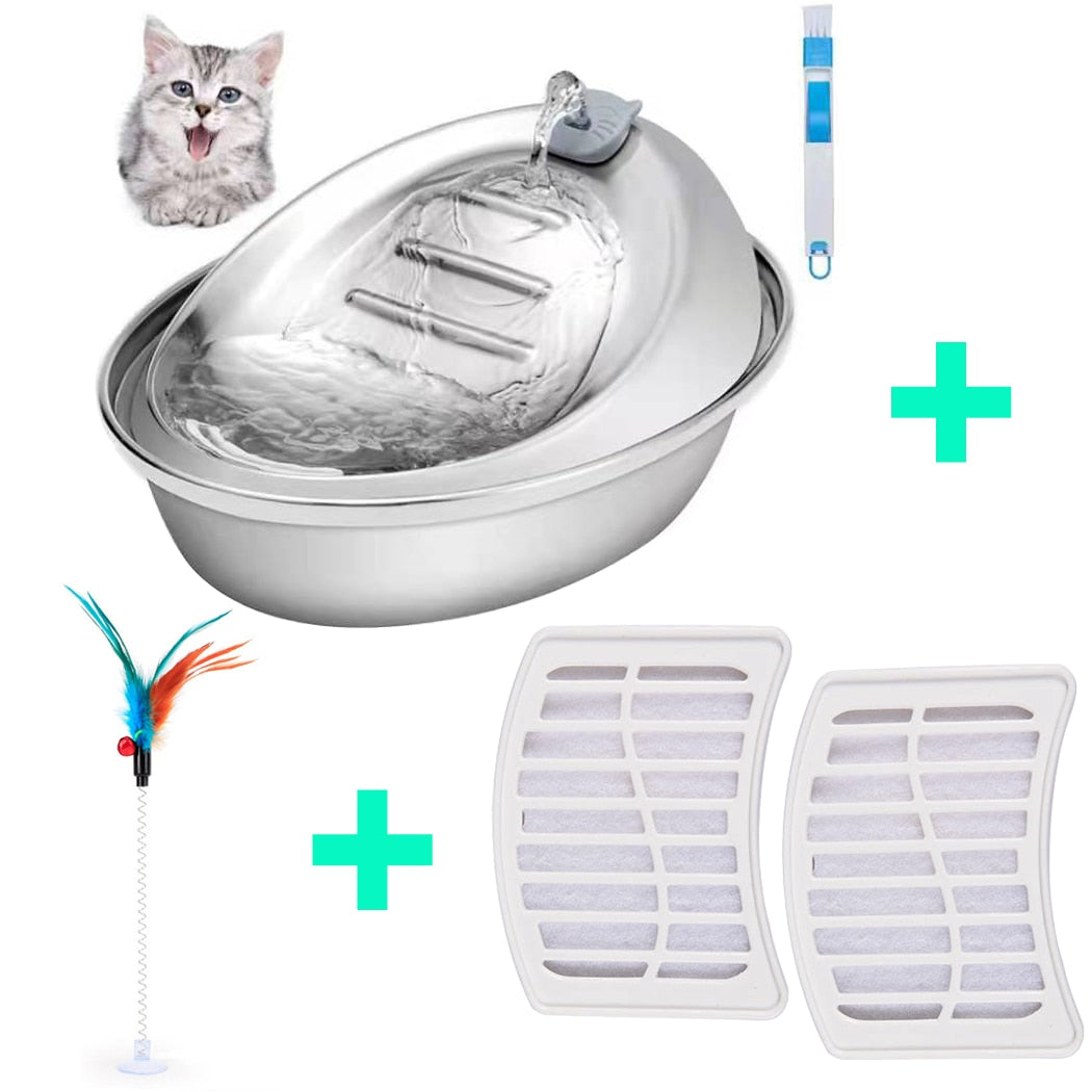 Water fountain 2L - stainless steel - Cat and Dog 