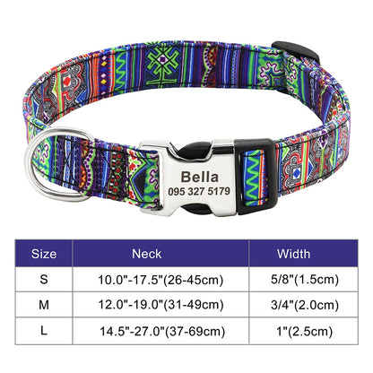 Personalized nylon dog and cat collar - Free engraving!