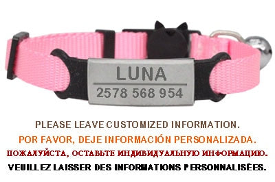 Kitten and cat collar with engraving