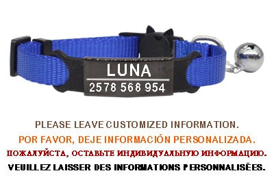 Kitten and cat collar with engraving