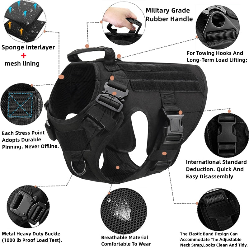Tactical dog harness - for intensive training and activities